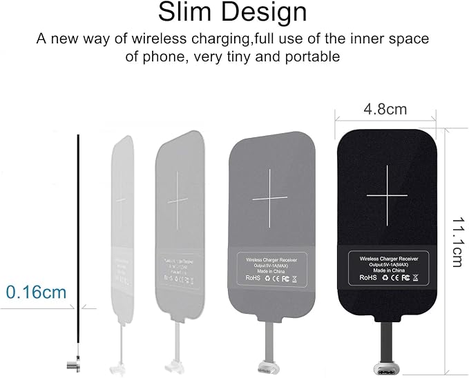 Nillkin Wireless Charging Receiver and Adapter, Qi Wireless Charger Receiver Module for Google Pixel 3A XL, Samsung Galaxy A13/A14/A15/A42, LG and Other USB C Phones, Type C Long - Image 4