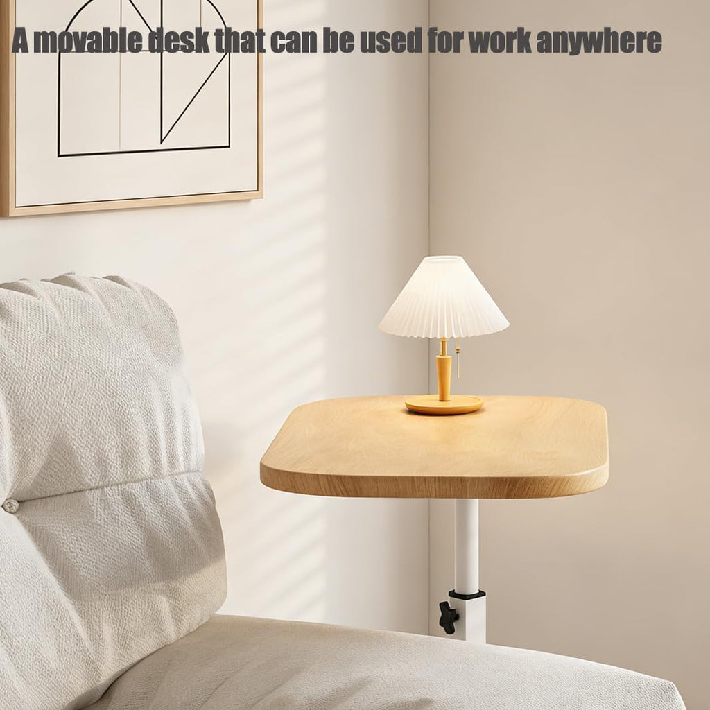 2 Set Pedestal Adjustable c Table for Small Spaces，C Shaped End Table Desktop can Turn 360° and the Height of the Sofa Small TV Tray Table Can be Adjusted for Couch - Image 5