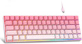 MageGee Portable 60% Mechanical Gaming Keyboard, RGB Backlit Compact 68 Keys Mini Wired Office Keyboard with Red Switches for Laptop PC Mac, Side Printed Keycap - Pink by MageGee