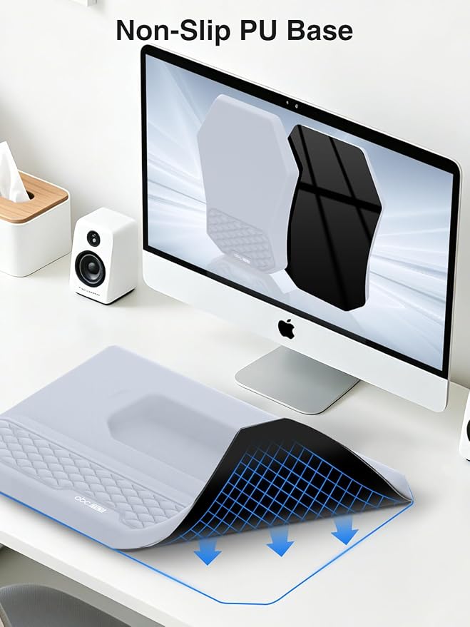 Ergonomic Wrist Rest with Keyboard Stand and Mouse Pad for Easy Typing | Keyboard Holder with Storage Slot, Mousepad for Carpal Tunnel Pain Relief with Massage Bulge and Slow Rebound Memory Foam - Image 8