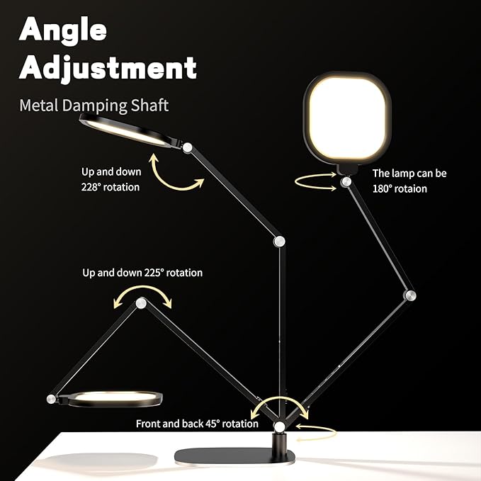 LED Desk Lamp for Home Office, Soft Edge-lit Design - Modern Style | Eye-Caring Diffused Light, Professional Computer Light for Reading, Crafts & Zoom, Dimmable with 30 Modes, Memory & Timer - Image 5