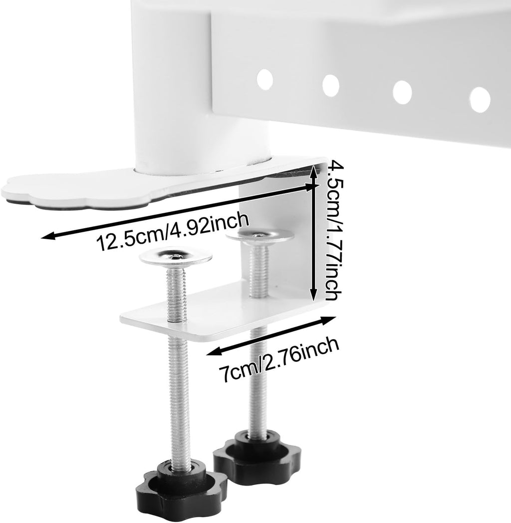 Clamp On Desk Organizer Shelf with Pegboard, 2 Tier Office Desk Shelves Organizer, 40" W x 37.4" H Desktop Bookshelf Storage for Home Dorm Office - Image 4