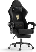 Velvet Fabric Gaming Chair, High Back Ergonomic Gamer Chair for Adult, Comfortable Video Game Chair with Footrest and Massage Lumbar Cushion, Racing Reclining Office Computer Desk Chair Black by Ferghana