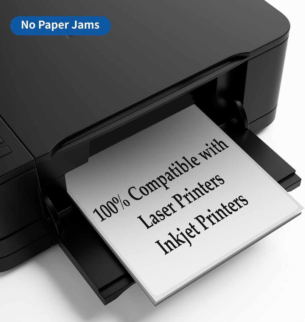 Full Sheet Labels 8.5” x 11” Sticker Paper Matte White, Large Shipping Label Paper for Inkjet Laser Printer, 100 Counts - Image 2