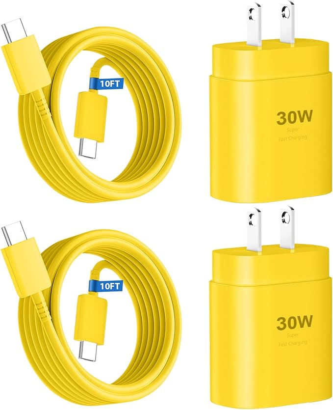 Phone 17 16 15 Charger Fast Charging,30W USB C Phone 17 16 15 Pro Max Charger Block &10FT Long Type C Cable Cord for i.Phone 17/Air/17 Pro/17 Pro Max/16/16 Plus/16 Pro/16 Pro Max/15/15 Pro Max,Yellow by DiHines
