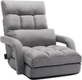 VEVOR Floor Chair, Floor Gaming Chair with 5 Adjustable Position and Back Support, Folding Sofa Chair with Armrest, Sofa Lounger Bed with Back Cushion for Living Room and Bedroom, Gray by VEVOR