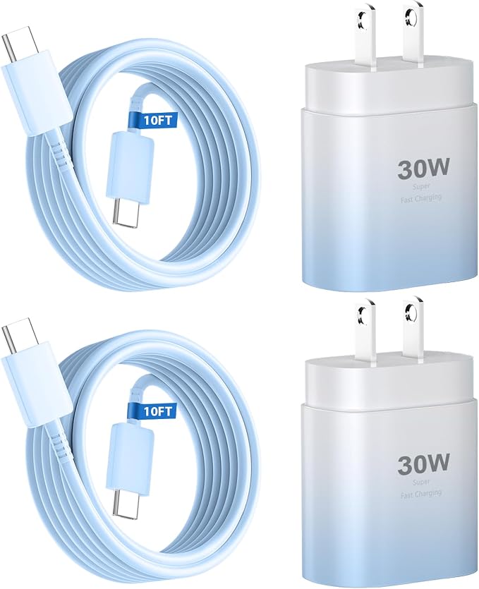 Phone 17 16 15 Charger Fast Charging,30W USB C Phone 17 16 15 Pro Max Charger Block&10FT Long Type C Cable Cord for i.Phone 17/Air/17 Pro/17 Pro Max/16/16 Pro/16 Pro Max/15/15 Pro Max,Blue Gradient by DiHines