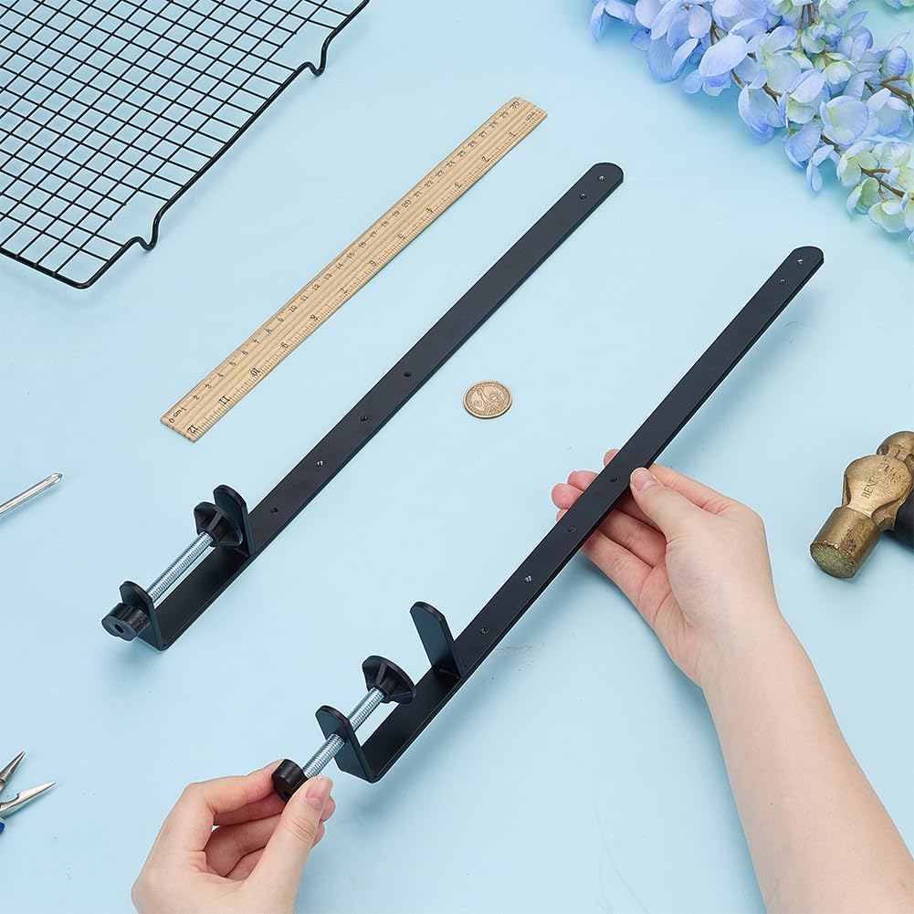 AHANDMAKER 2pcs Desk Clamps for Pegboard, Tabletop Pegboard Mounting Bracket Heavy Duty C-Clamp Adjustable Pegboard Holder for Desk Edge Home Office Gaming Desktop Accessories, Black - Image 3