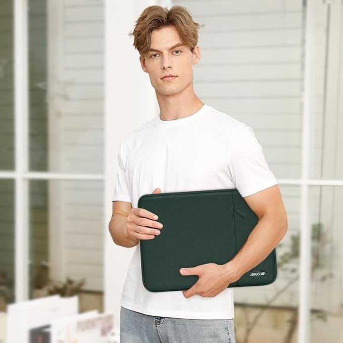 MOSISO Laptop Case 12.3 inch, 11-11.6 inch Laptop Sleeve Bag with Pocket | Compatible with MacBook Air 11.6, Acer HP Dell Lenovo Samsung, Surface Pro, Polyester Vertical Computer Bag, Midnight Green - Image 6