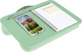 LAPGEAR Compact Lap Desk – Sage Green, Fits 14" Laptops | Microbead Cushion, Built-In Pencil Slot, Carry Handle, Fits Standard Letter-Size Paper (8.5" × 11") by LapGear