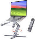 OMOTON LA10 360° Rotating Laptop Stand Riser Foldable for Desk, Space Grey | Aluminium Aolly, Adjustable Height Angles, Collaborative Work, Easy Storage, Fits Laptops up to 17", for MacBook Pro/Air HP by OMOTON