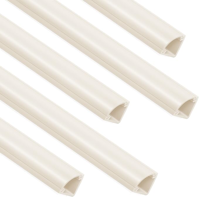 ZhiYo 85in Corner Cable Hider for 1 Cord, Hide Wires on Wall Corner, Beige | Self-Adhesive Cable Concealer, 6 Pack (14.2" Each), Quarter Round Cable Management Raceway for Baseboards & Ceiling Corners by ZhiYo