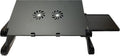 Adjustable Lap Laptop Computer Portable CPU Cooling Fan Ergonomic Vented Table Stand Desk Tray (420 * 260mm with Mouse Pad & Double Fans, Black) by Zippace