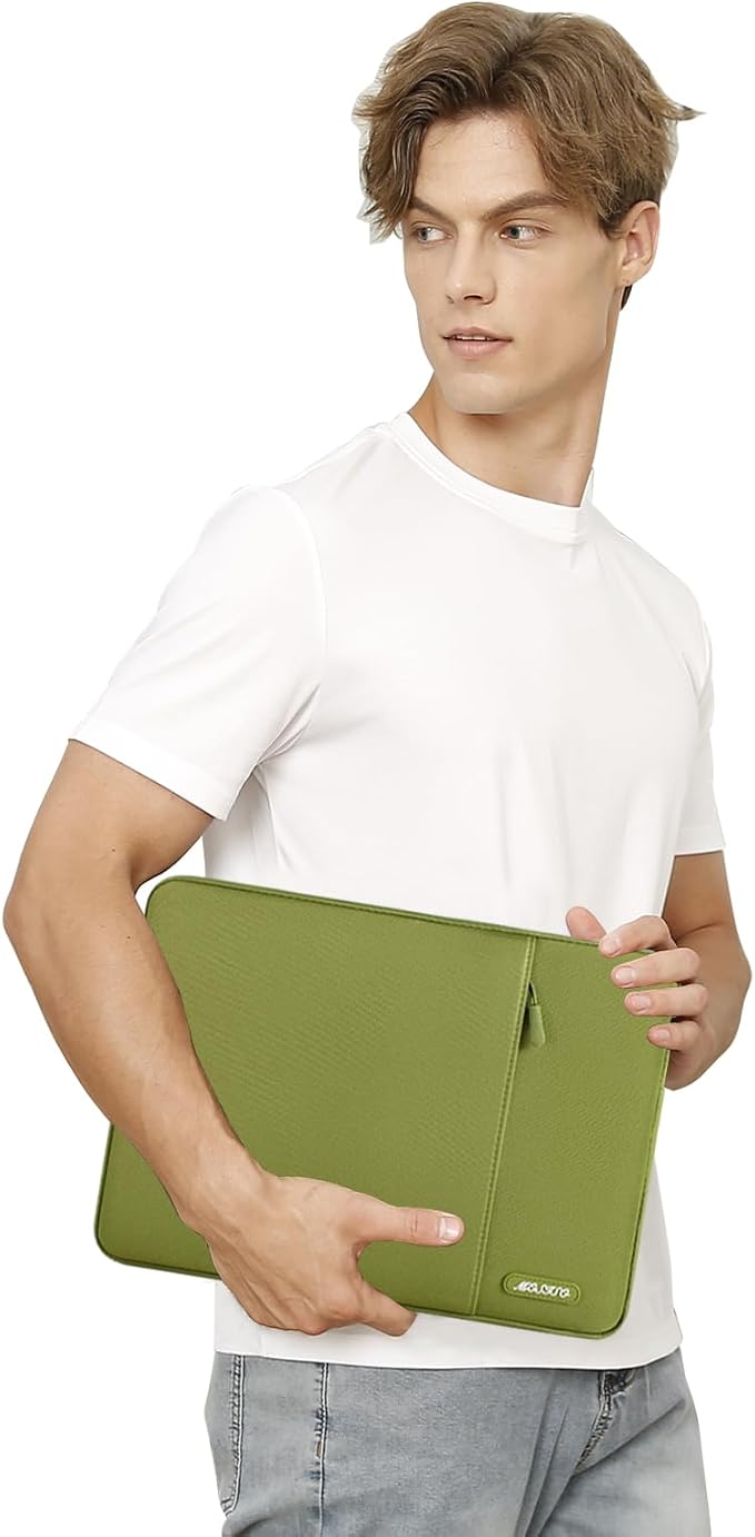 MOSISO Laptop Case 13 inch, Laptop Sleeve Bag with Pocket | Compatible with MacBook Neo A3404 2026/Air/Pro 13 M5/M4/M3/M2/M1 2026-2016, Polyester Vertical Computer Bag, Chartreuse - Image 6