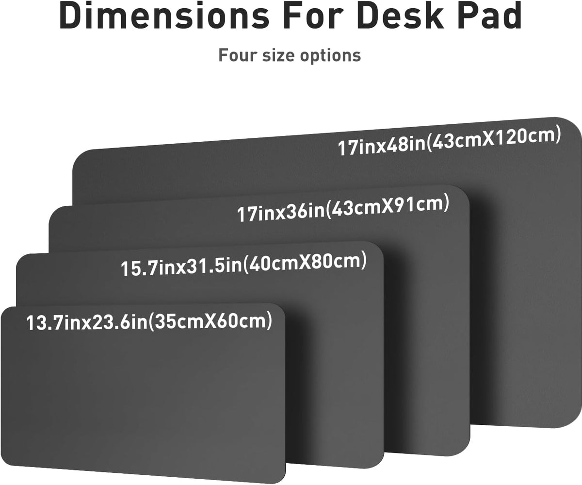 Leather Desk Pad Protector,Mouse Pad,Office Desk Mat, Non-Slip PU Leather Desk Blotter,Laptop Desk Pad,Waterproof Desk Writing Pad for Office and Home (Gray,31.5" x 15.7") - Image 8