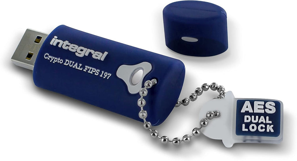 Integral 32GB Crypto-197 256-Bit Hardware Encrypted 3.0 Secure Dual Password Flash Memory Drive - Certified to FIPS 197, Brute-Force Password Attack Protection & Rugged Double-Layer Waterproof Design by Integral