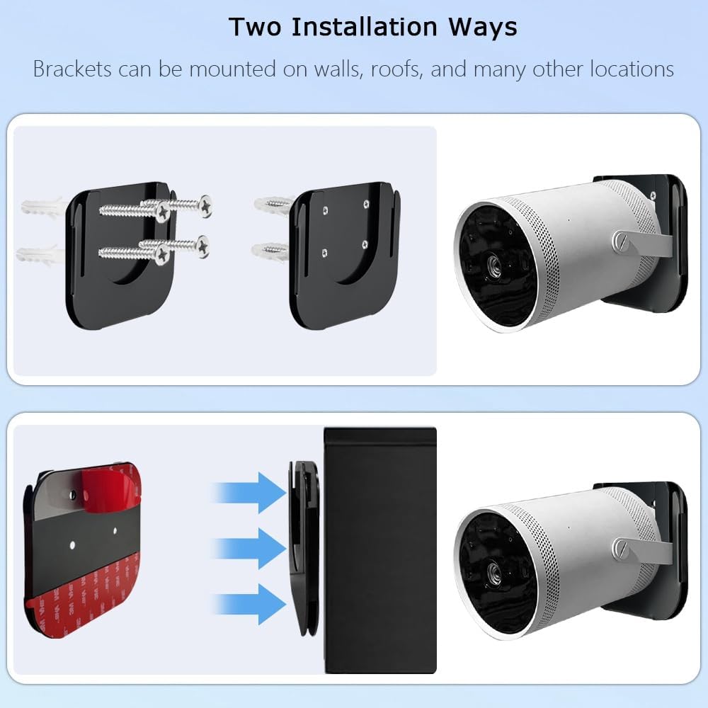 Drill Free Wall Mount Compatible with Samsung Freestyle Projector Ceiling Mount, Freestyle 2 Accessories Steel Wall Mount Shelf (Black) - Image 3