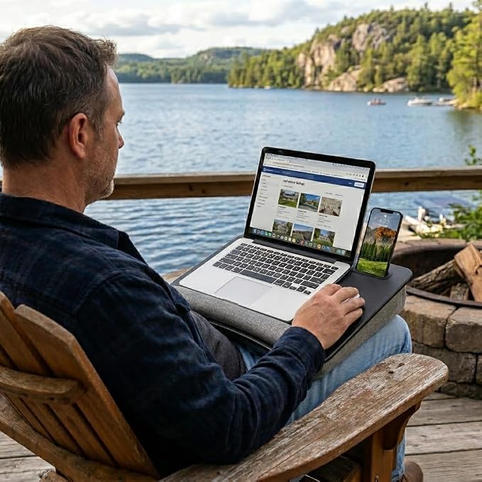LAPGEAR Portable Laptop Lap Desk – Black, Fits 15.6" Laptops - Image 7