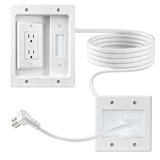 in Wall Cable Management Kit, TV Cable Hider Wall Kit, Hide Messy Wires, Recessed Outlet Box with 9.8FT Cord for Wall Mount TV, Home Theater, Cords Organizer, Living Room, Family Room, Office by Unknown