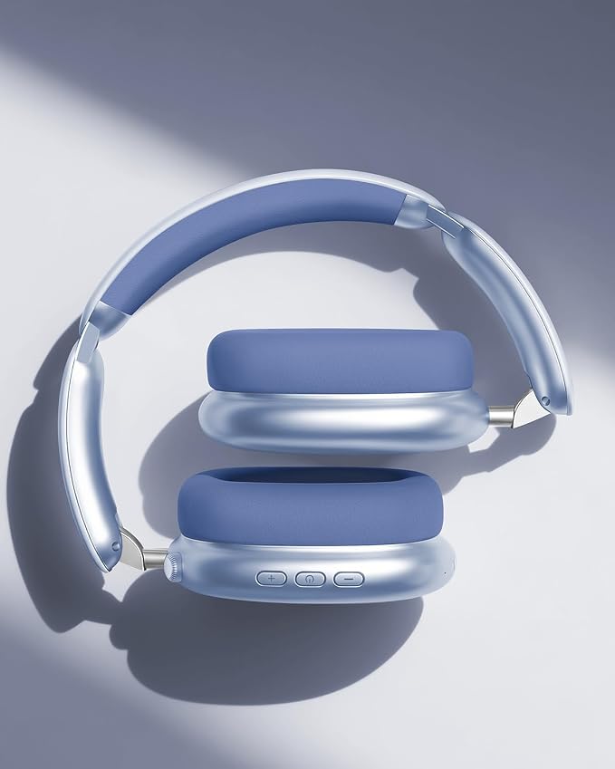 Wentronic Y02 Active Noise Cancelling Wireless Headphones, Blue | Over-Ear, Bluetooth, 60H Playtime,Crystal Clear Calls, Hi-Res Audio, Big Bass, Foldable Lightweight for Travel Home Office - Image 3
