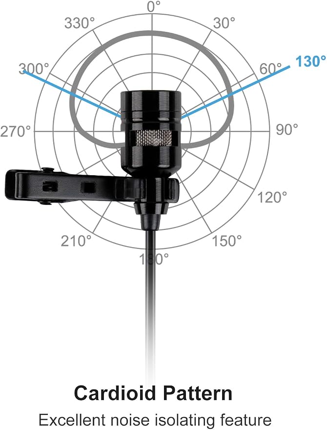 FIFINE USB Lavalier Lapel Microphone, Clip-on Cardioid Condenser Computer Mic Plug and Play USB Microphone with Sound Card for PC and Mac-K053 - Image 4