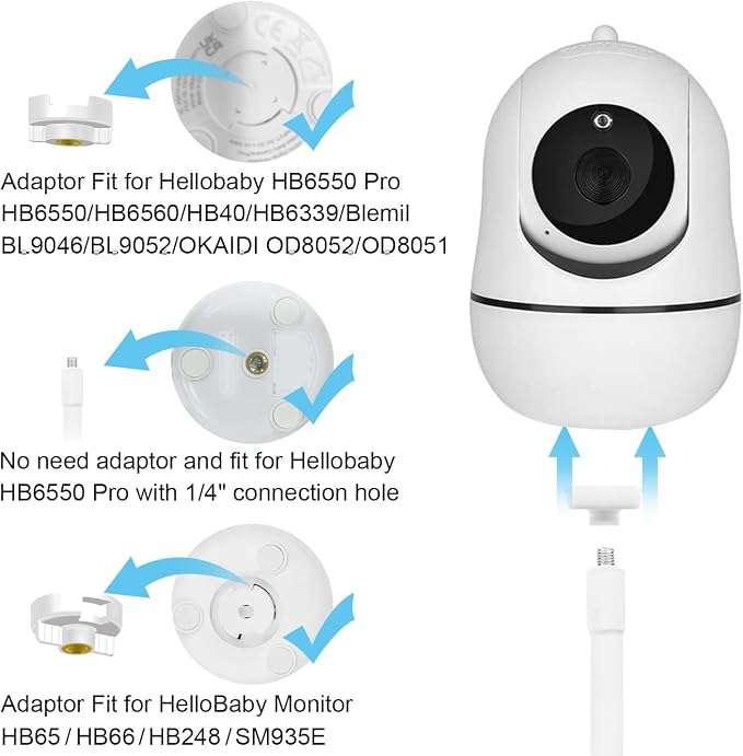 67" Adjustable Height Baby Monitor Floor Stand Holder Compatible with Hellobaby HB6560/HB6550/Pro/HB65/HB66/HB248,ANMEATE,Infant Optics DXR-8 Pro,eufy,Nanit Pro Smart Baby Monitor & Flex Stand - Image 3