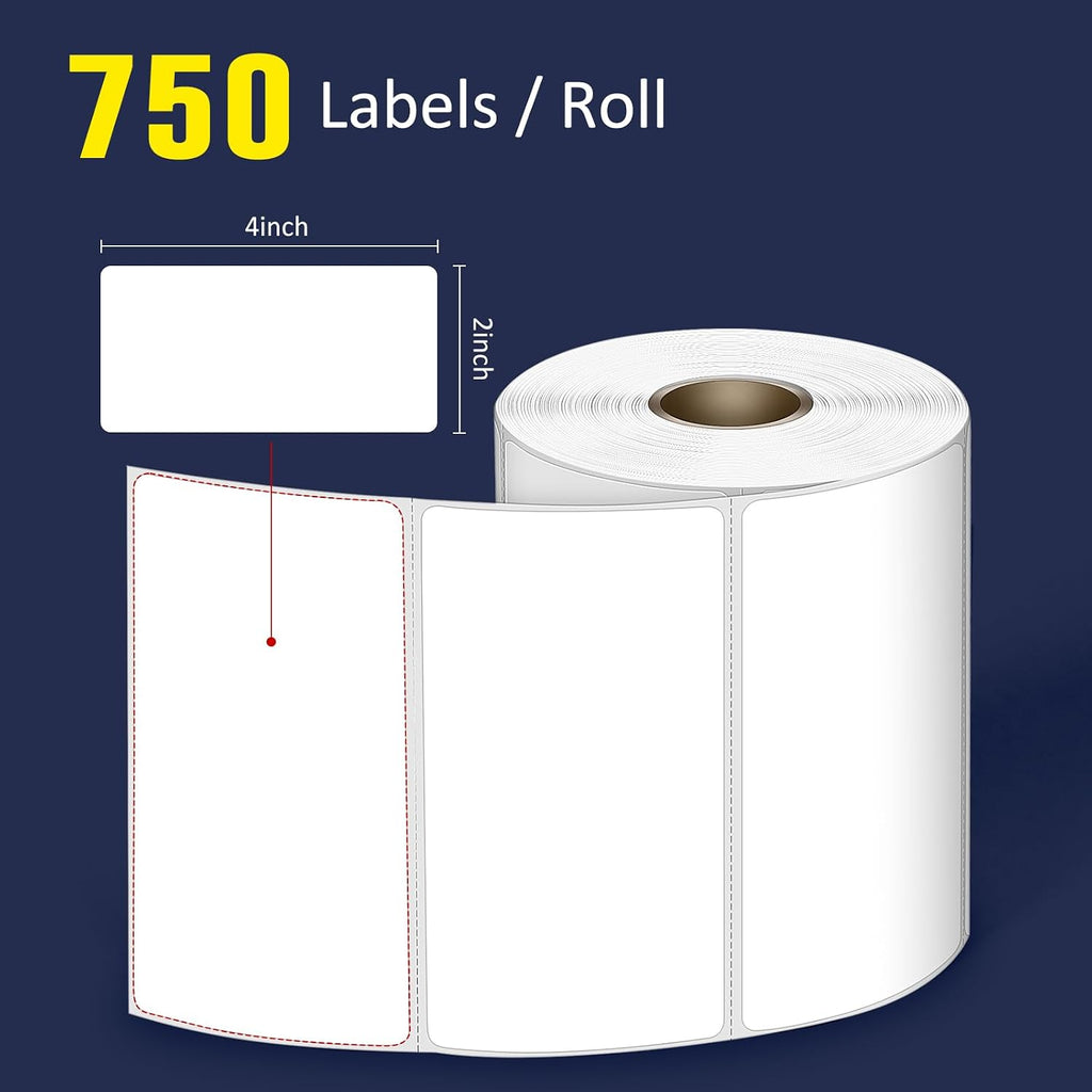 L Liked 4" x 2" Direct Thermal Labels, 750 Barcode Shipping Labels (Pack of 2) - Image 2