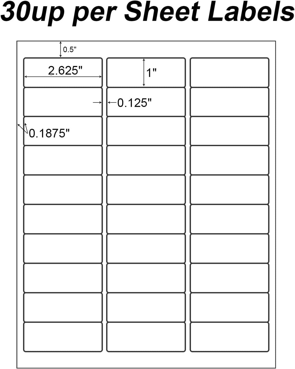 Shipping Labels - 100 Sheets 30 UP Self Adhesive Mailing Labels,1" X 2-5/8" Address Labels for Laser & Inkjet Printers, Handwrite-Friendly, BPA-Free (3000 Labels) - Image 2