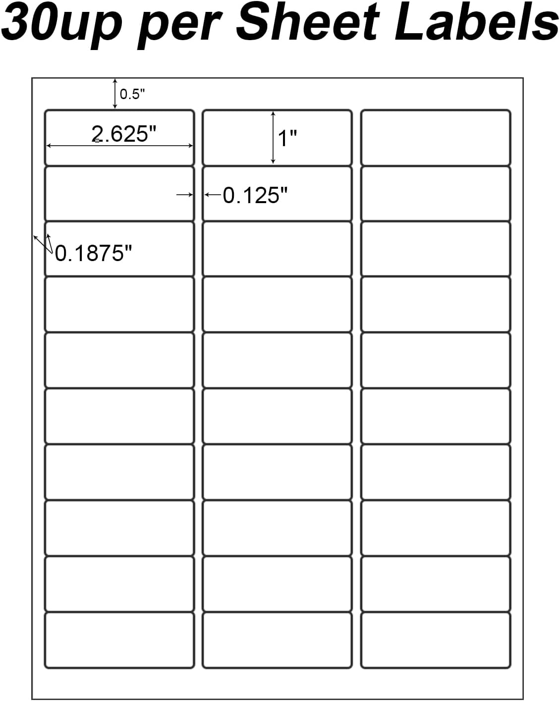 Shipping Labels - 100 Sheets 30 UP Self Adhesive Mailing Labels,1" X 2-5/8" Address Labels for Laser & Inkjet Printers, Handwrite-Friendly, BPA-Free (3000 Labels) - Image 2