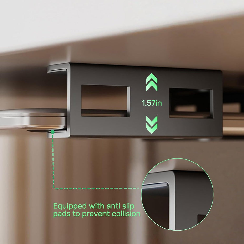 Under Desk Laptop Mount, 3Pcs Metal Laptop Holder for Desk - Image 4