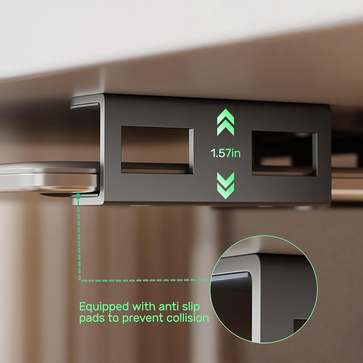 Under Desk Laptop Mount, 3Pcs Metal Laptop Holder for Desk - Image 4