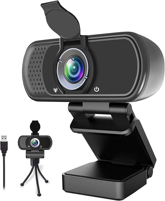 ZIQIAN 1080P Webcam with Microphone, USB Web HD Camera for PC, Laptop&Mac | 110° Wide Angle Computer Webcam with Privacy Cover & Tripod, Streaming Webcam for Zoom, Twitch, Teams, YouTube, Plug & Play by ZIQIAN%C2%AE