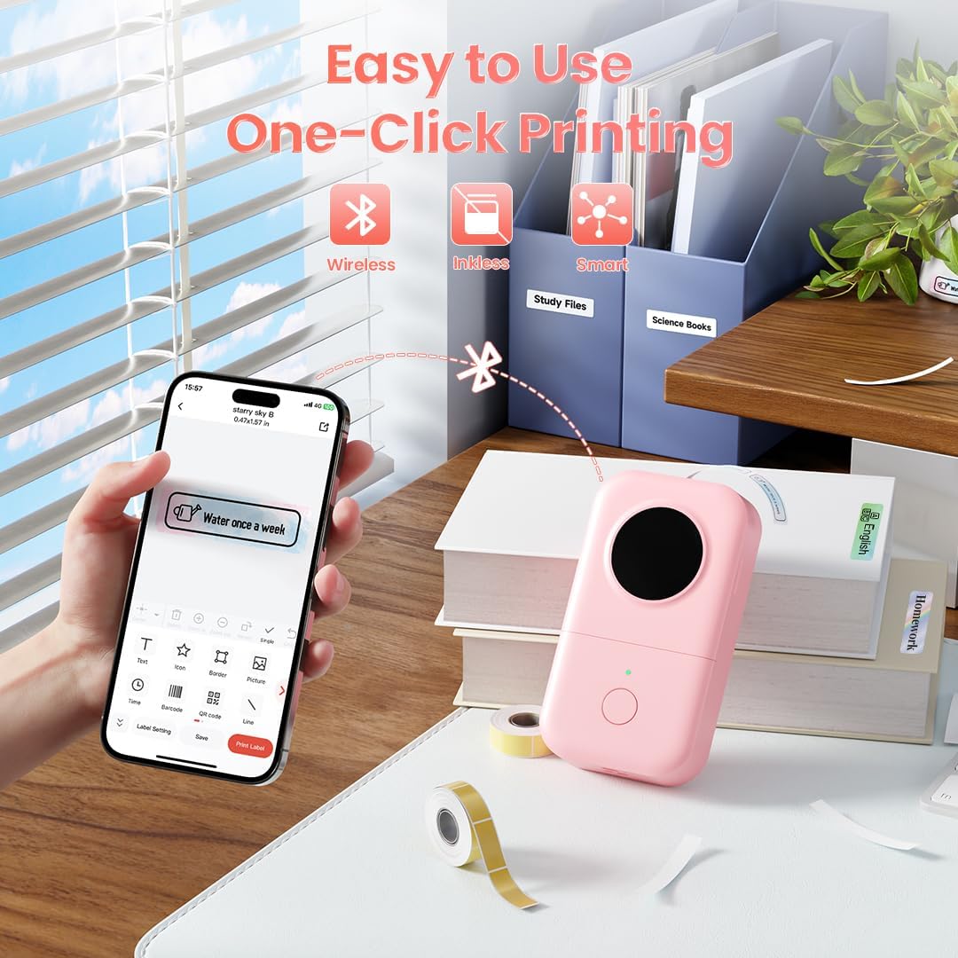 Phomemo Label Maker, Bluetooth Mini Portable Label Printer for Home School - Image 6