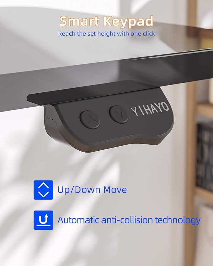 YIHAYO Electric Standing Desk Converter 32 inch, Sit to Stand Up Height Adjustable Desk Riser, Quick Sit to Stand Tabletop Dual Monitor Riser Workstation for Home Office with Keyboard Tray, Black - Image 5