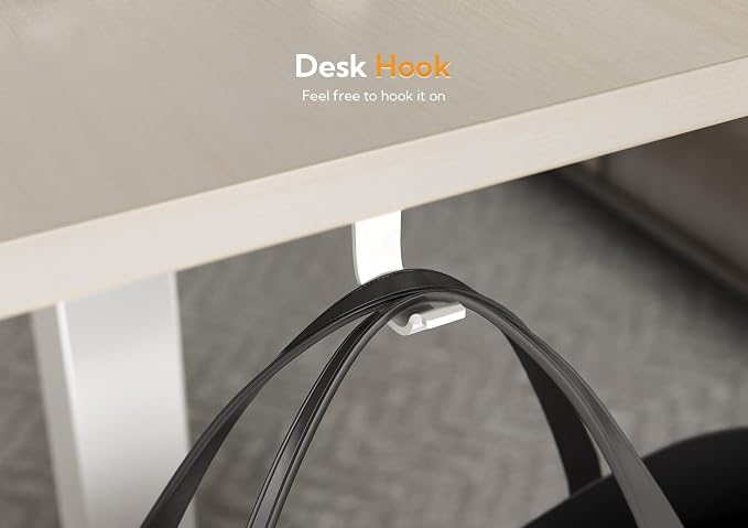 Claiks Mobile Rolling Desk Small Portable Laptop Cart on Wheels 28" Natural | Rolling Adjustable Desk, Lockable Wheels, Gas Spring Lift, Side Hook, Easy Assembly - Image 8