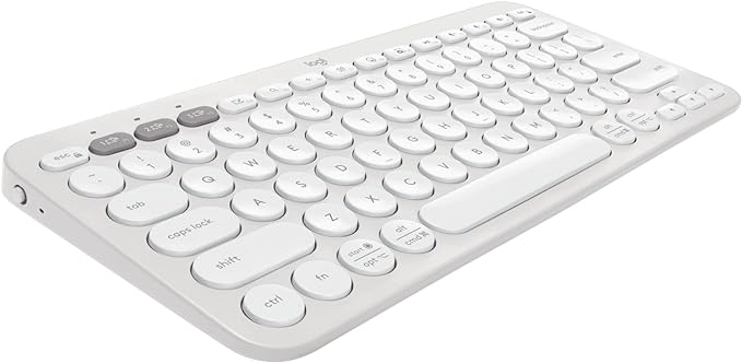 Logitech Pebble Keys 2 K380s Keyboard, Bluetooth, Wireless - Tonal White | Multi-device connectivity, customizable shortcuts, slim and portable, easy-switch for macOS, iPadOS, Android, Chrome OS by Unknown
