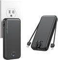 Nusyddy Portable Charger 10000mAh Fast Charging w/Built-in Wall Plug Black | PD20W Fast Charging, LED Indicator, Pass Through Charging, TSA Approved, Compact/Slim, Power Bank for iPhone/iPad/Samsung by NUSYDDY