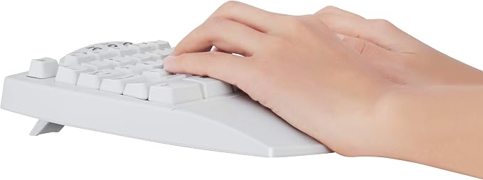 Perixx PERIBOARD-512W Periboard-512 Ergonomic Split Keyboard - Natural Ergonomic Design - White - Bulky Size 19.09"X9.29"X1.73", US English Layout - Image 4
