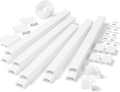 142in Wall Cable Hider Kit, YCLYC Cord Hider Wall Cord Cover for 3-4 Cords, Wire Hiders for TV on Wall, White Wall Cable Management Kit, Paintable Wall Wire Cover 10 x L14.2in W1.18in H0.6in by YCLYC