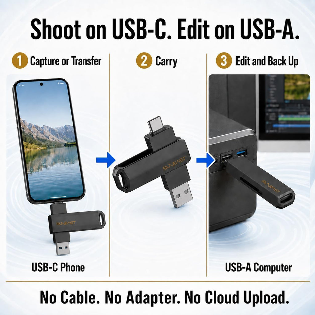 SUNEAST 512B USB C Dual Flash Drive, Up to 1050MB/s Read & 950MB/s Write - Image 4