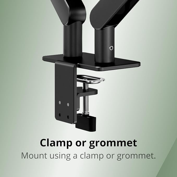 AOC Dual Monitor Stand Arm Desk Mount for 17-34 Inch Monitors, AM420G | Support 4.4-19.8 lbs, Mechanical Spring, C-Clamp & Grommet Mount, Height Adjust, Full Motion, VESA 75x75/100x100 - Image 4