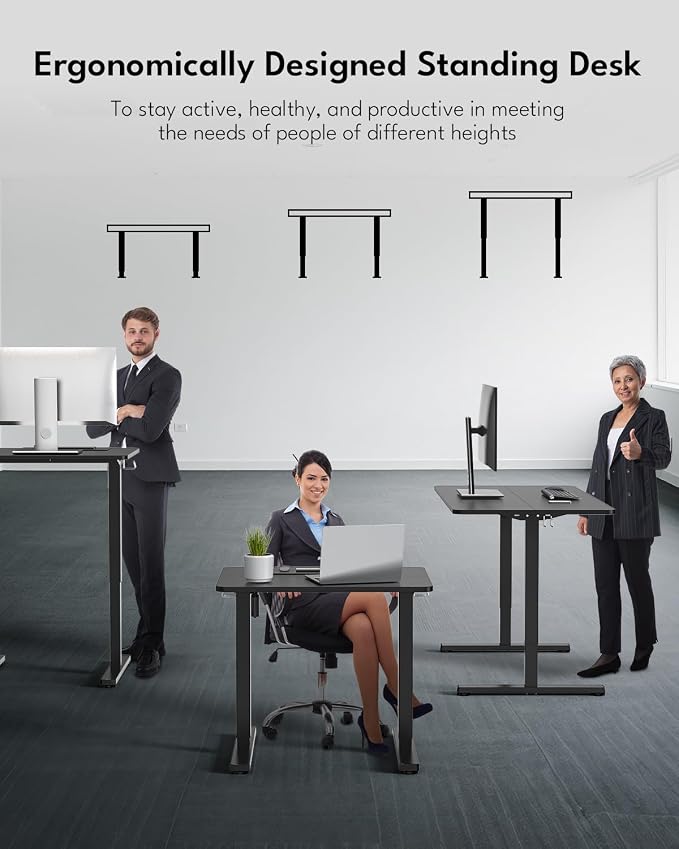 Small Electric Standing Desk, Gaming Desk, 31.5x24 Inch, Black | Height Adjustable Computer Desk with Smart Controller, Sit and Stand Up Table for Home, Office, Work, Study, Writing - Image 3