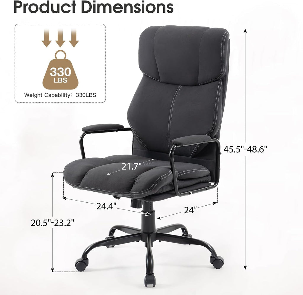 Dark Gray Big and Tall Ergonomic Executive Office Chair - Image 2