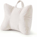 Lumbar Support Pillow for Office Chair and Car Seat, Misty White | Ergonomic back support cushion with a removable, washable corduroy cover for desk chairs, sofas, recliners and driving by Ailuteie