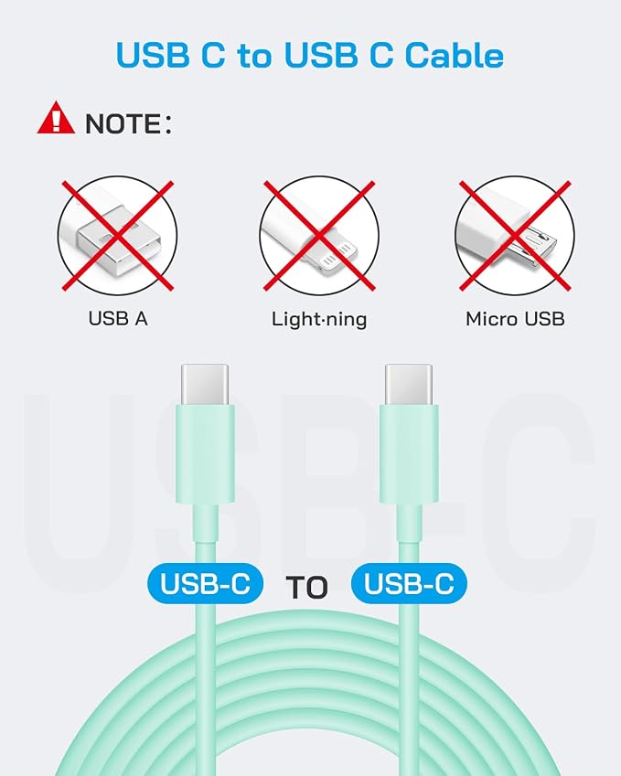 20W Fast Charger for iPhone 17/16/15 with 6FT Cable [3-Pack] - Green | USB-C Wall Charger & C-to-C Cable, Compatible with iPhone 17/16/15 Series, USB-C iPad Pro/Air/Mini & More - Image 3