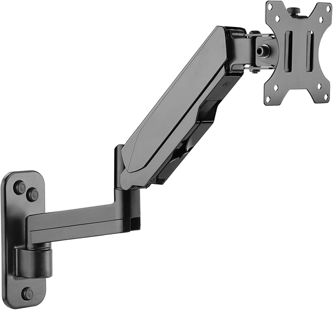 Mount-It Computer Monitor Wall Mount, Gas Spring Arm, Full Motion | for 17-32 Inch Screens, 11 in Height Range, Cable Management, Tilt Swivel, VESA 75x75 100x100, 17.6 Lbs, Alloy Steel, Black - Image 2