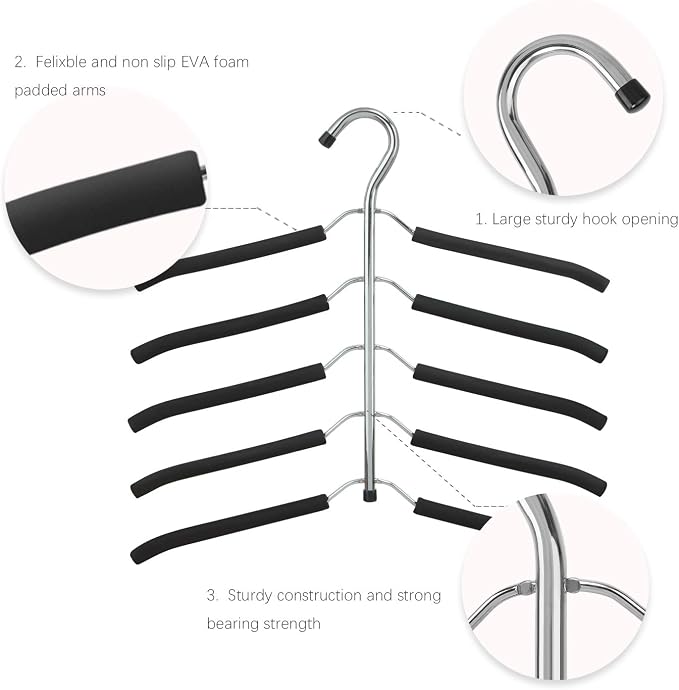 DOIOWN Blouse & Shirt Hangers - Non Slip Space Saving Stainless Steel Closet Organizer (4) - Image 6