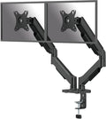 Fellowes Everyday Plus Dual Gas Spring Monitor Arm Holds Two Screens up to 32" Weighing 4.4-19.84 lbs ea, Height Adjusting, Tilt, Swivel, Rotate, VESA 75/100, Clamp or Grommet Mount, Cable Management by FellowesBrands