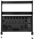 Desk Pegboard, Clamp On Desk Organizer Shelf, Desktop Bookshelf Storage Shelves, Privacy Panel for Home Office Dorm Gaming Desk, Carbon Steel, 39.4" x 37.4", Black by banborba