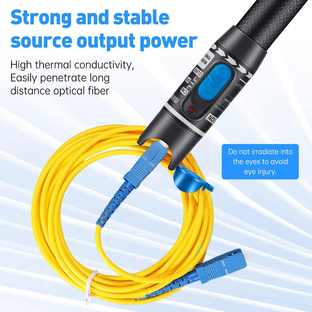 Moocci 3 Pcs Visual Fault Locator Fiber Optic Tester - Fiber Optic Cable Tester Meter with FC to LC Adapter - Tools Kit for FC/SC/ST/LC Connector,Network Cable Test - Green Blue White - Image 7
